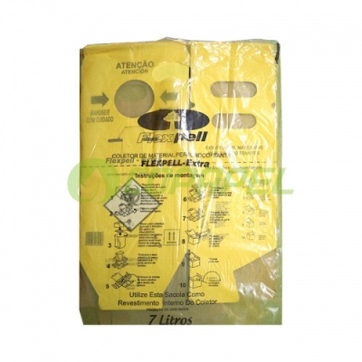 Coletor 7L de papelão p/ resíduos perfurocortantes Extra Flexpell ref. 07482