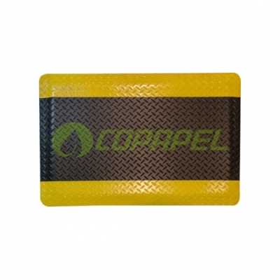 X Tapete de vinil e espuma PVC Antifadiga Amarelo e Preto 90cm x 150cm Soft Kleen ref. AFSK90/150