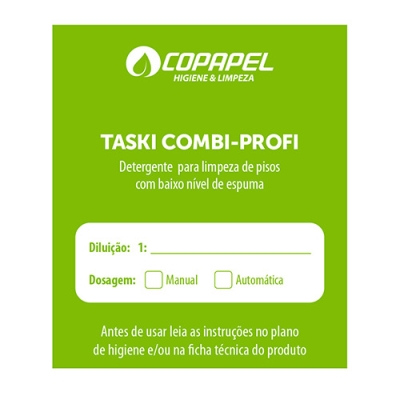 Adesivo Diversey Taski Combi-Profi p/ produto diluído 07cm x 06cm