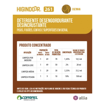 Adesivo Higindoor 261 p/ produto concentrado 10cm x 08cm