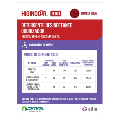 Adesivo Higindoor 380 p/ produto concentrado 10cm x 08cm