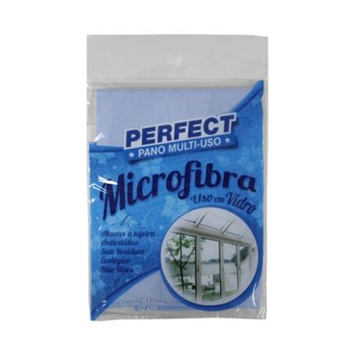 **Pano microfibra Azul p/ limpeza de superfícies 40cmx40cm Perfect